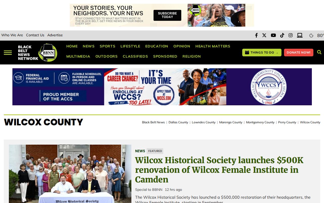 Black Belt News Network Wilcox County news section