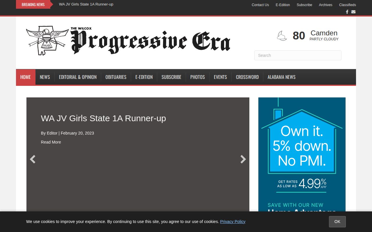 The Wilcox Progressive Era local newspaper website